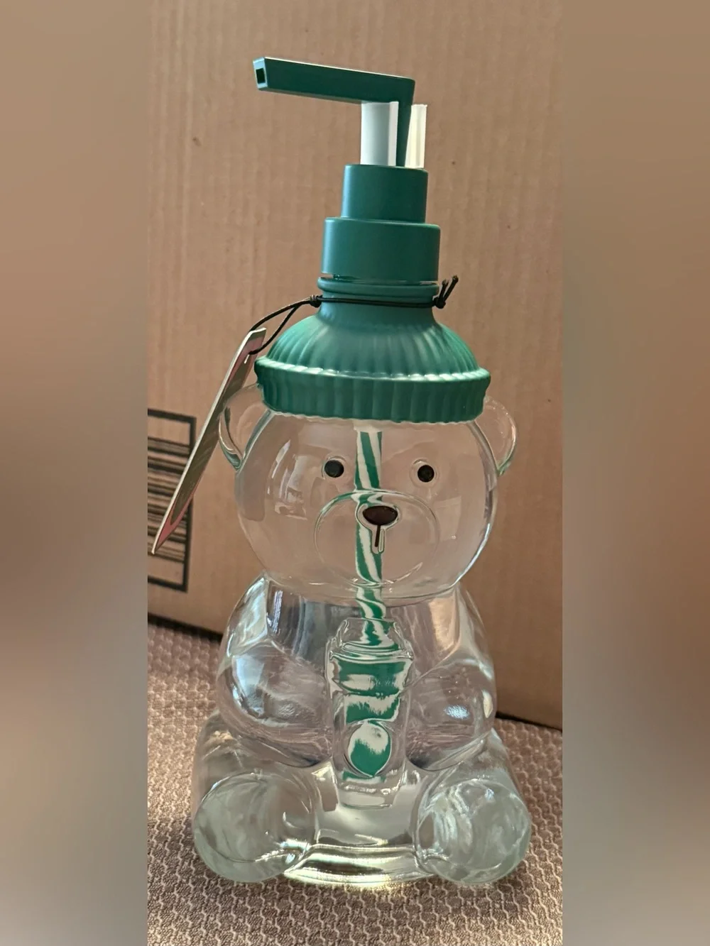 Viral Aroma Aria Bearista Bear Glass Soap Dispenser 16 Oz Sweet Tea Hibiscus